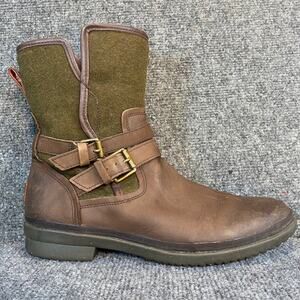 UGG Simmons Womens 11 Brown Leather Moto Waterproof Lined Ankle Boots